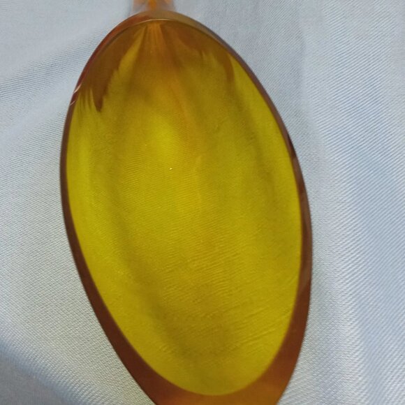 HTF Vintage MCM Blenko Hand Blown Glass 964L Cornucopia Horn in Amber  euc 6575 - Picture 3 of 6